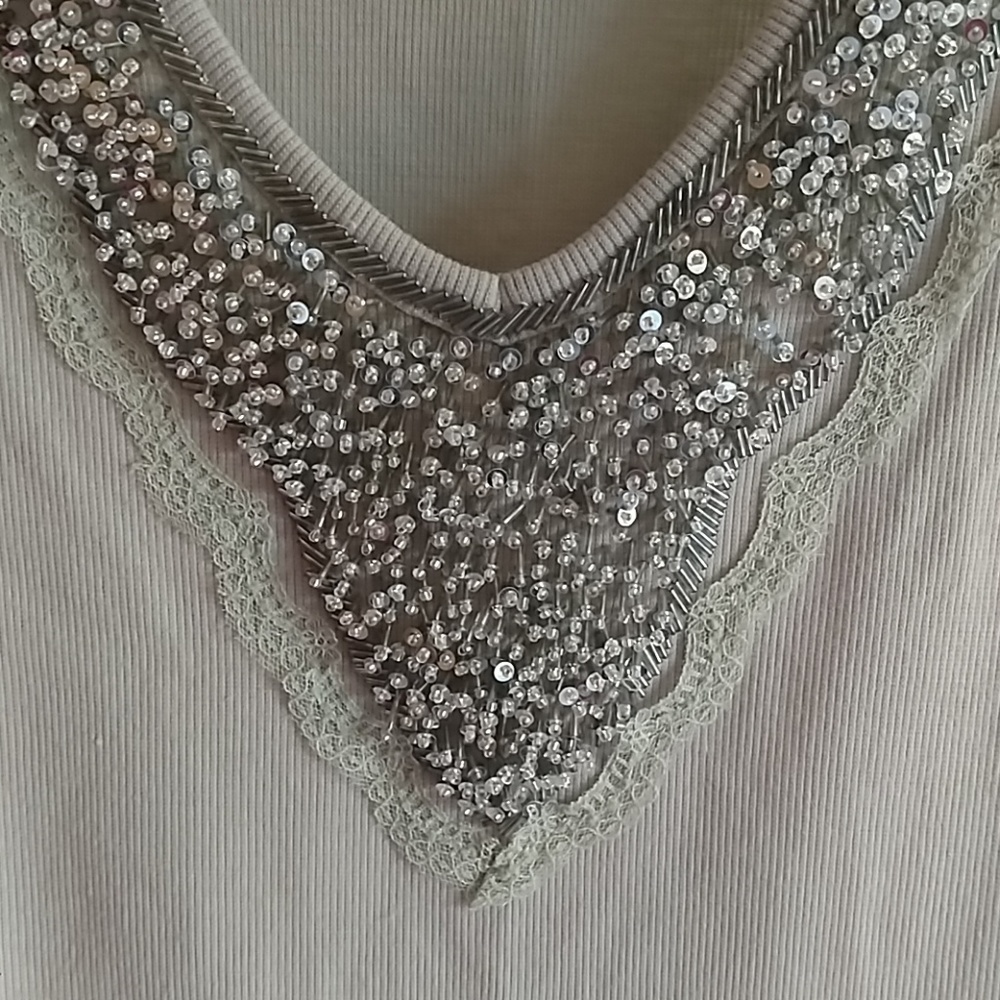 Lucy collection grey silver beaded top